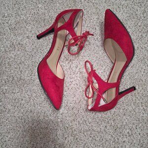 Red suede high heels #redshoes #highheels